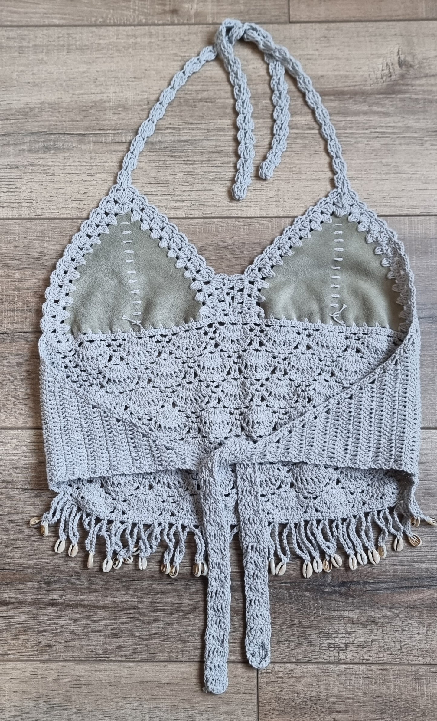 Crochet and Suede Crops