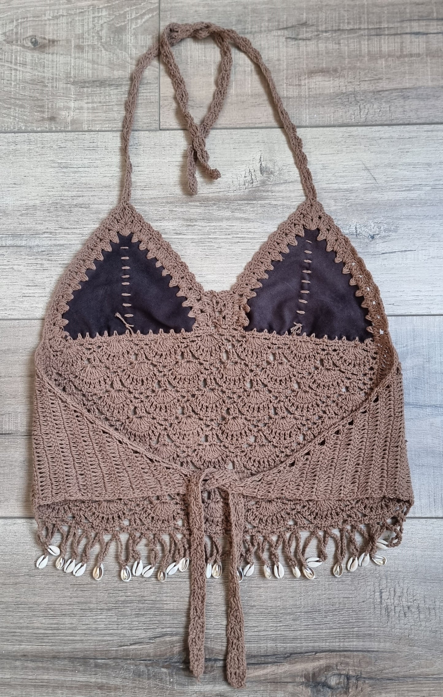Crochet and Suede Crops