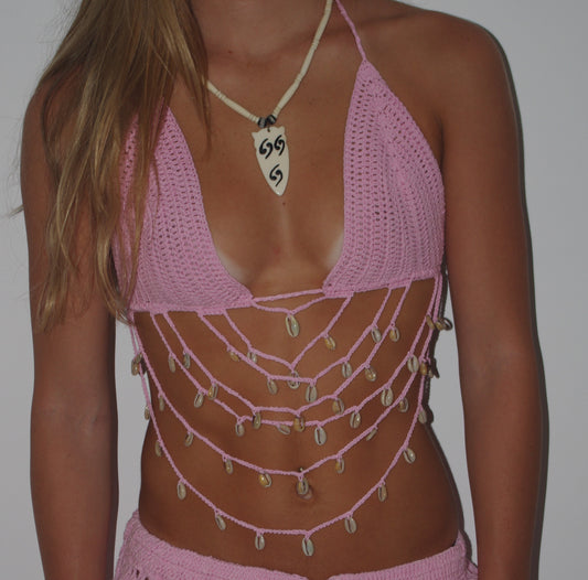 Crochet Crops w/shell strands