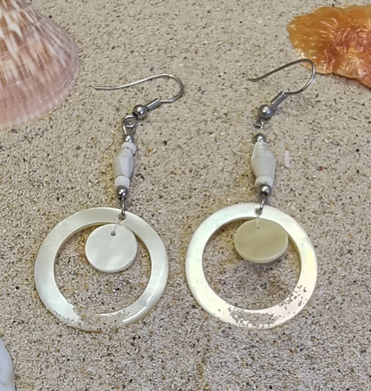 Earring Shell Dangling Circles 52