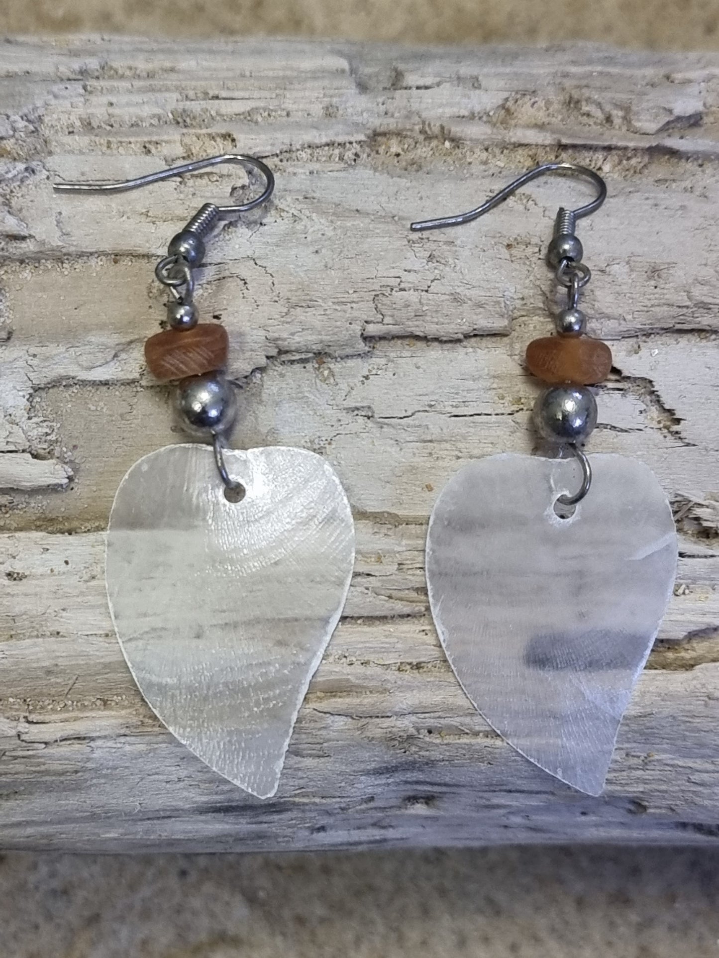 Earrings Shell Leaf and Beads 60