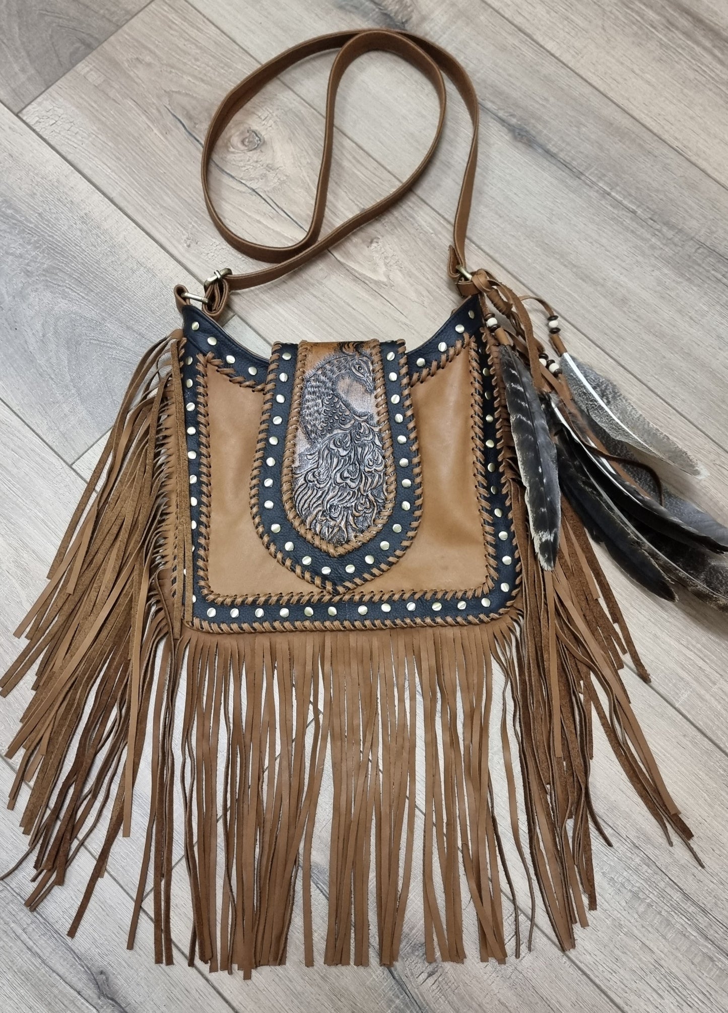 Leather Bag - Peacock Princess