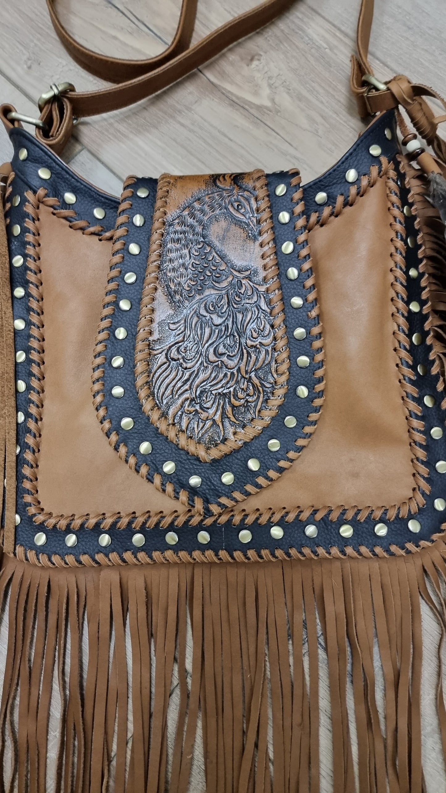 Leather Bag - Peacock Princess