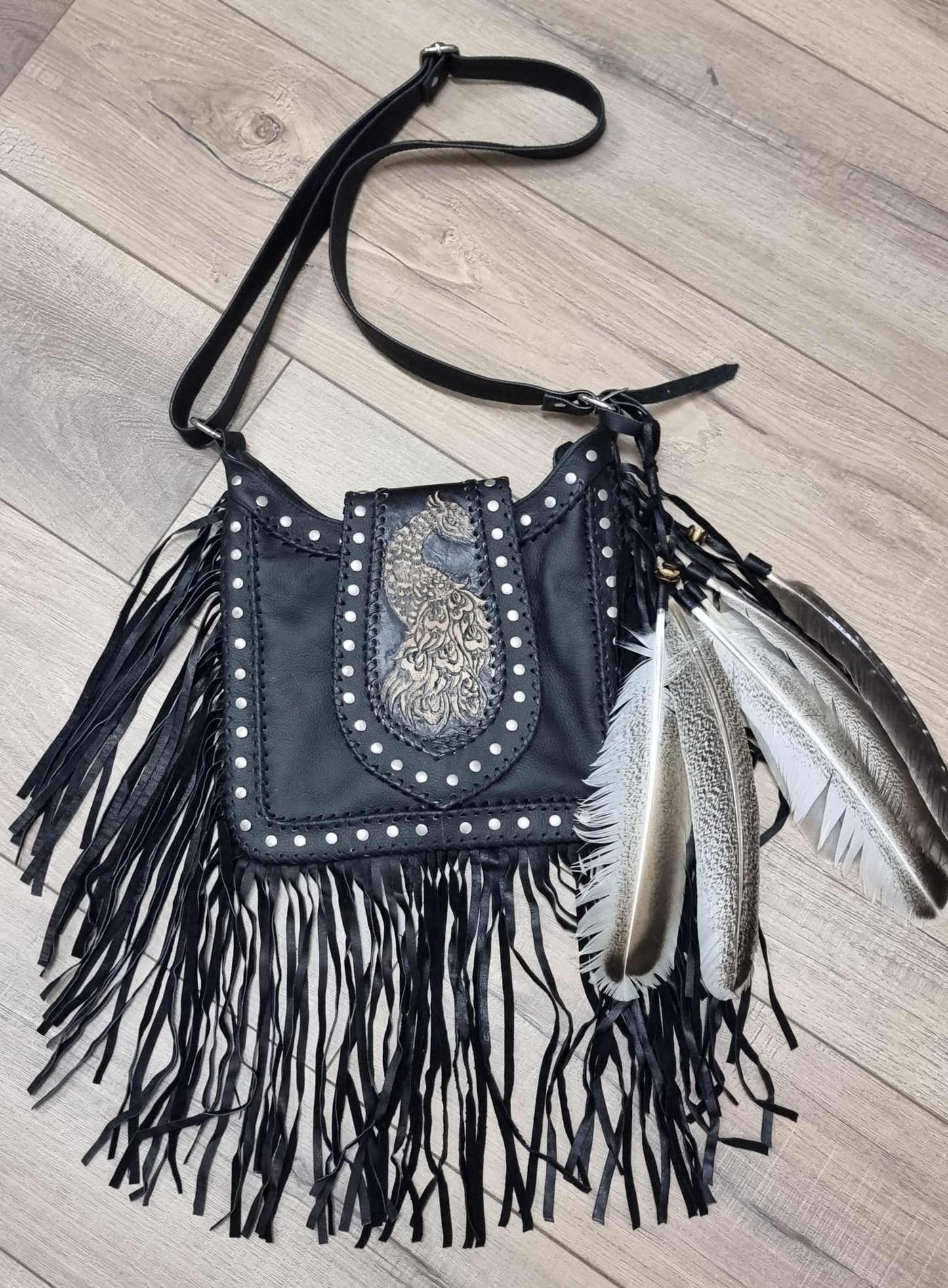 Leather Bag - Peacock Princess