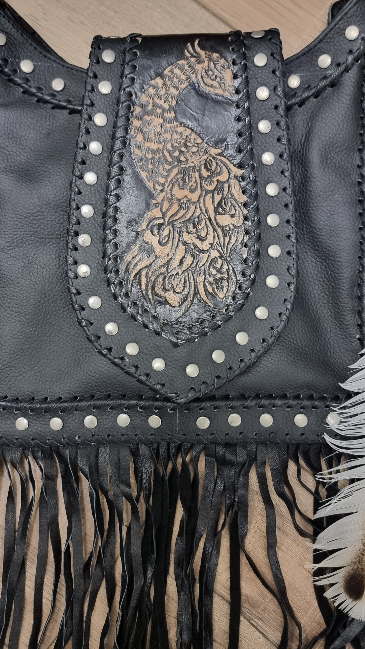 Leather Bag - Peacock Princess