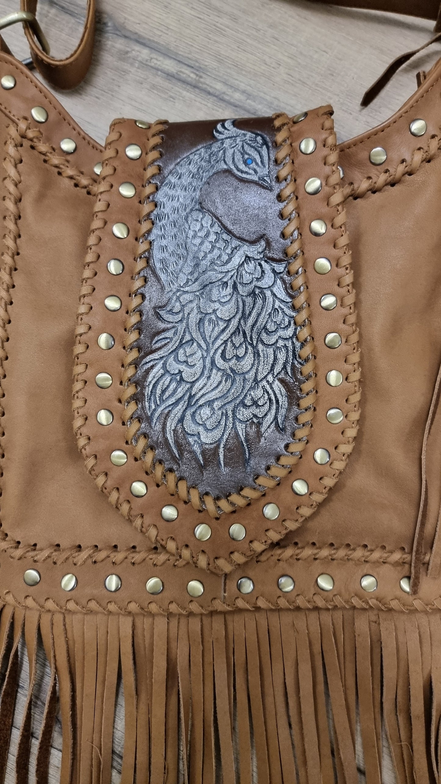 Leather Bag - Peacock Princess