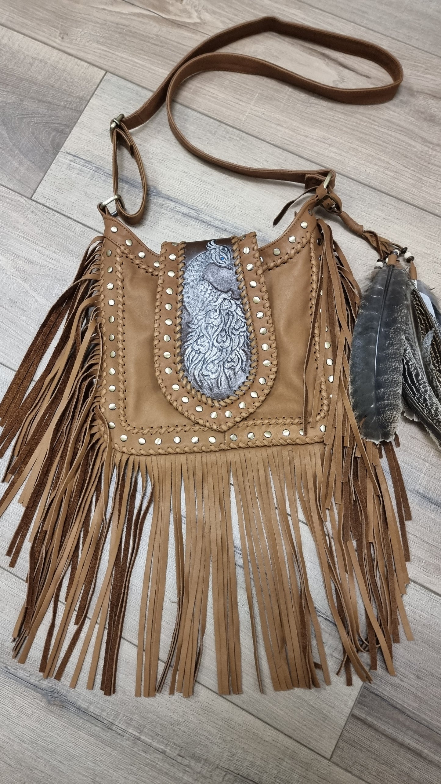 Leather Bag - Peacock Princess