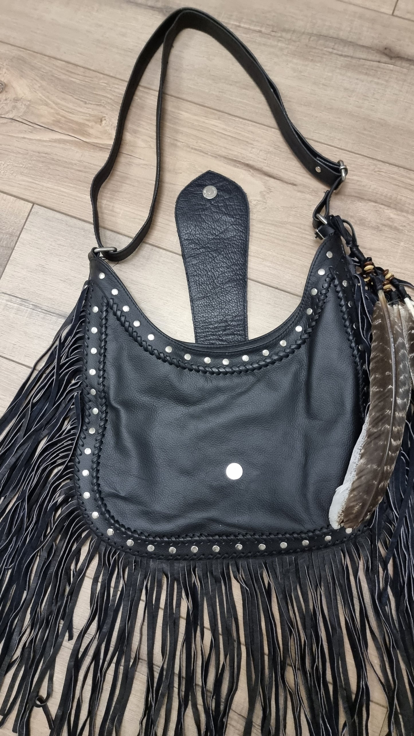 Leather Bag Black Peacock Queen