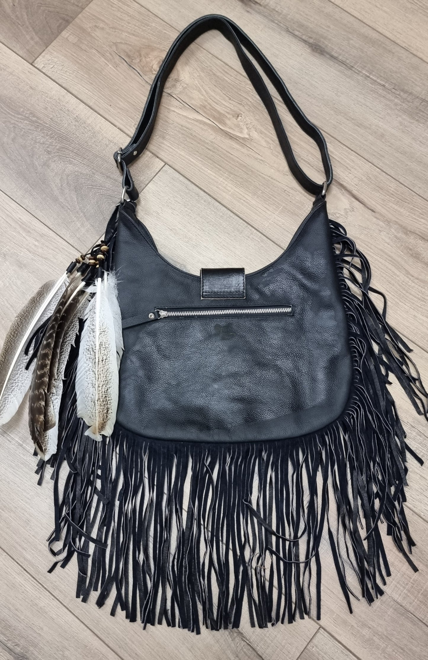 Leather Bag Black Peacock Queen