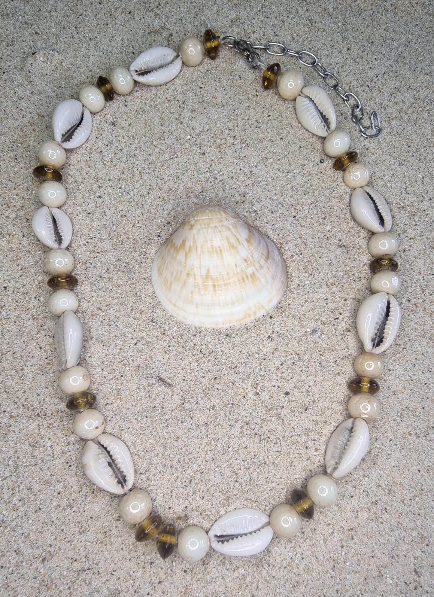 Necklace 111 Cowrie Shell and bead