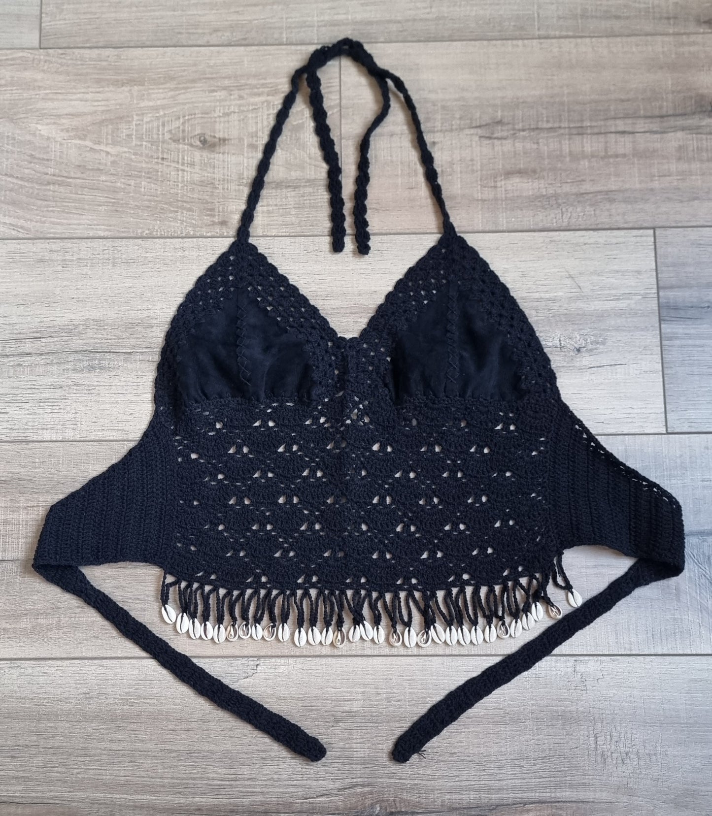 Crochet and Suede Crops