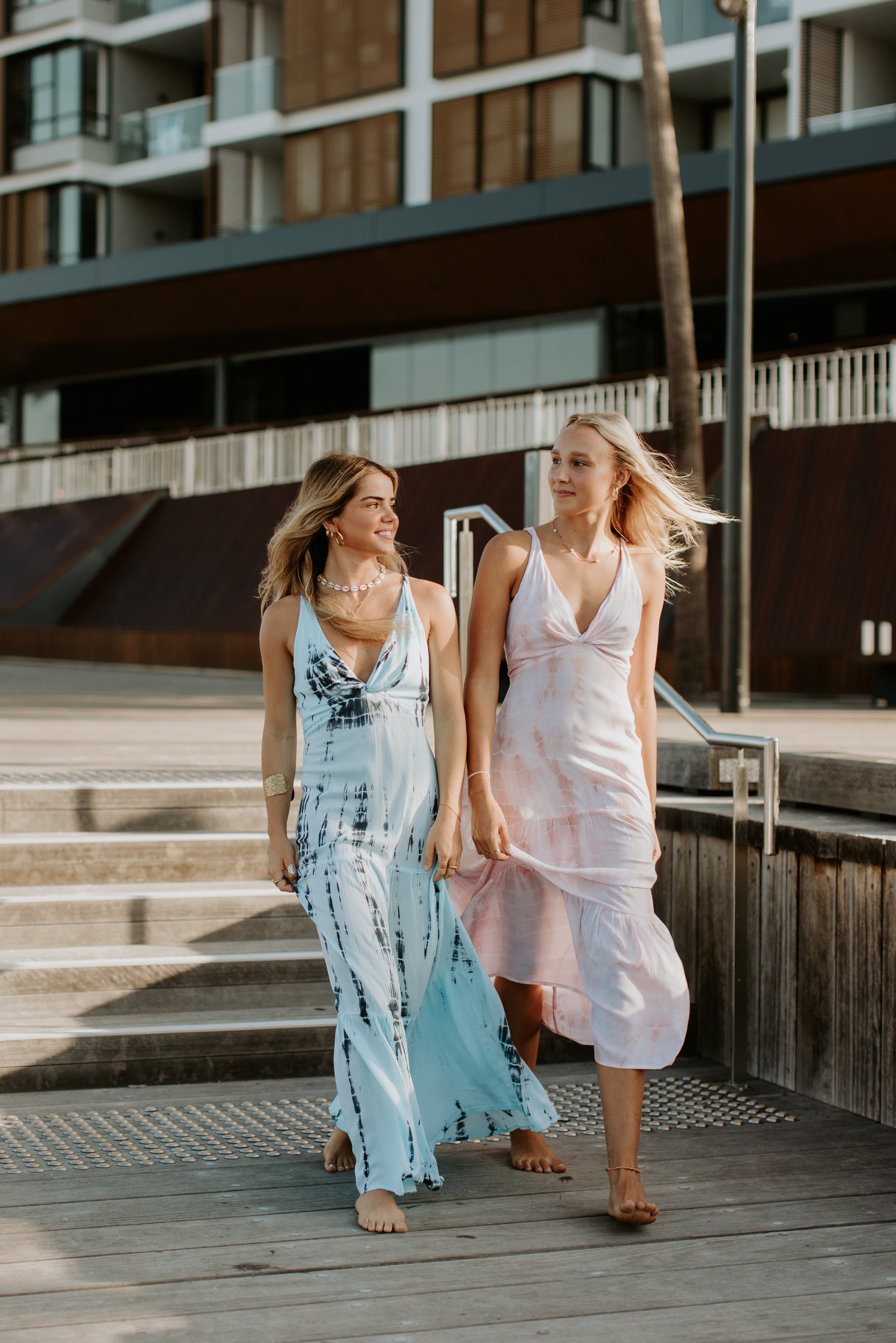 Dress - Open Back long Stylish Tie-dye