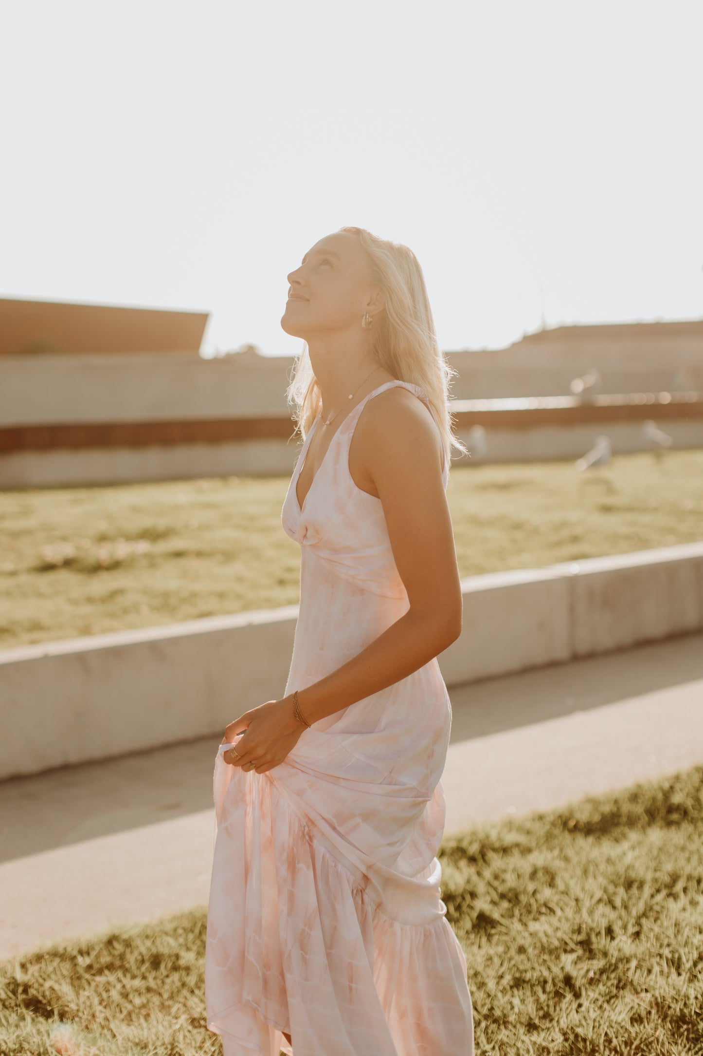 Dress - Open Back long Stylish Tie-dye