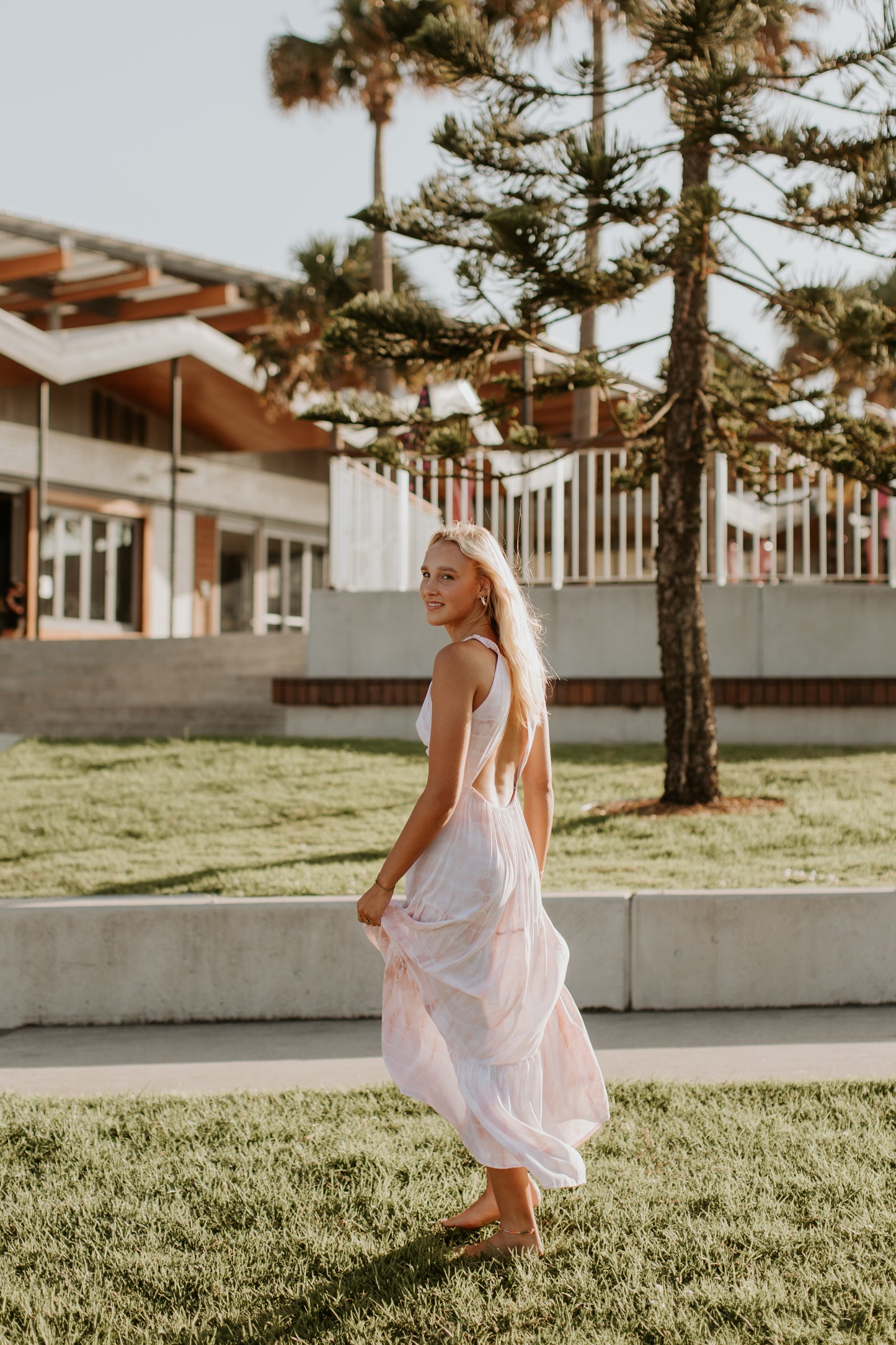 Dress - Open Back long Stylish Tie-dye