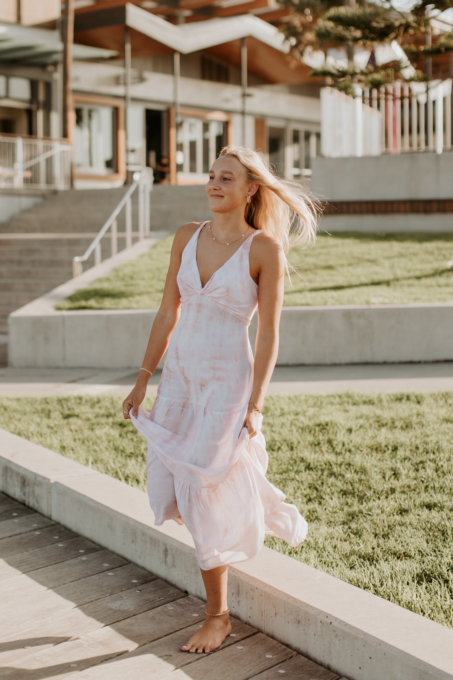 Dress - Open Back long Stylish Tie-dye