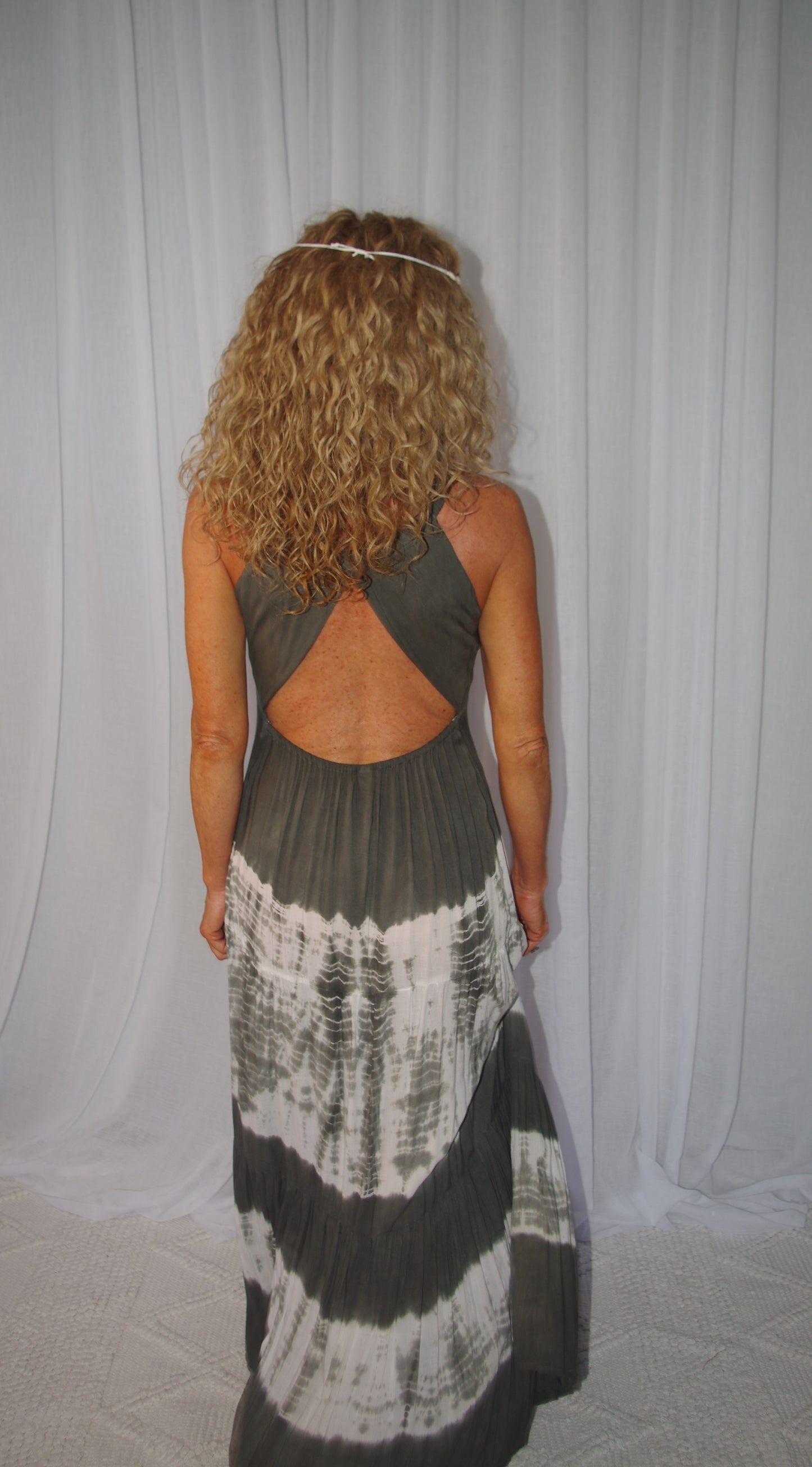 Dress - Open Back long Stylish Tie-dye