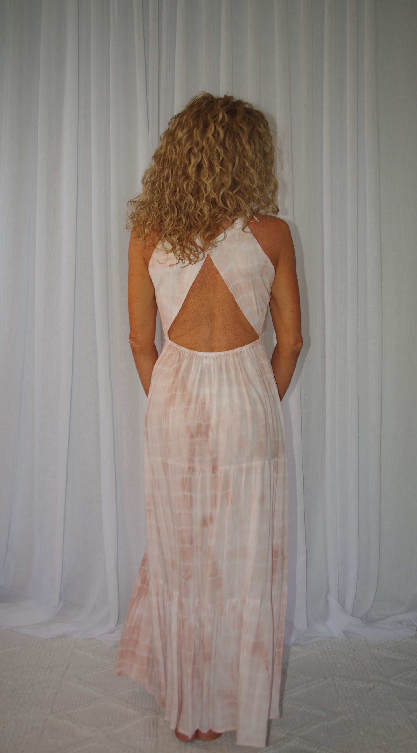 Dress - Open Back long Stylish Tie-dye