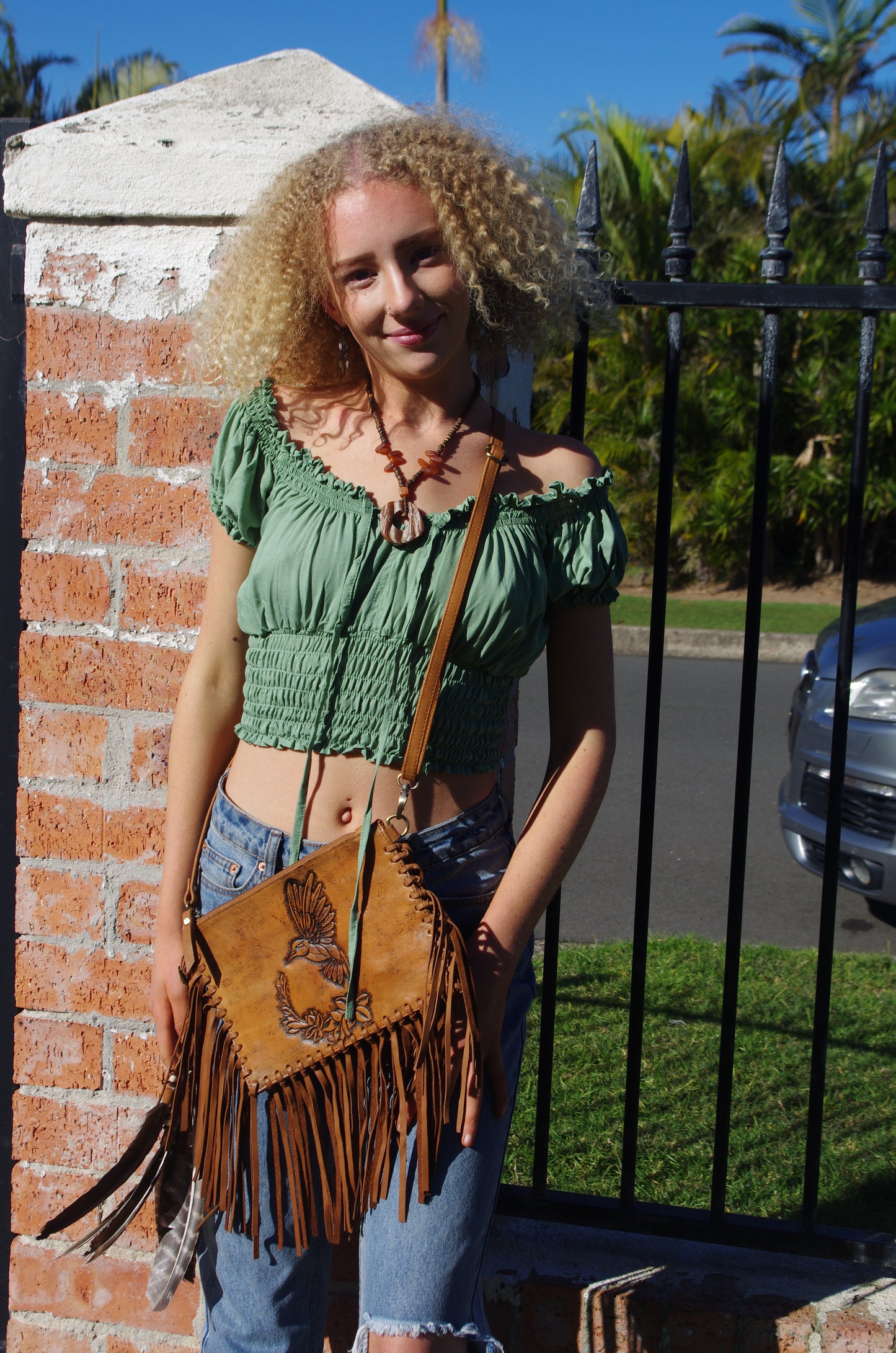 Leather Bag - Hummingbird - Black and Brown