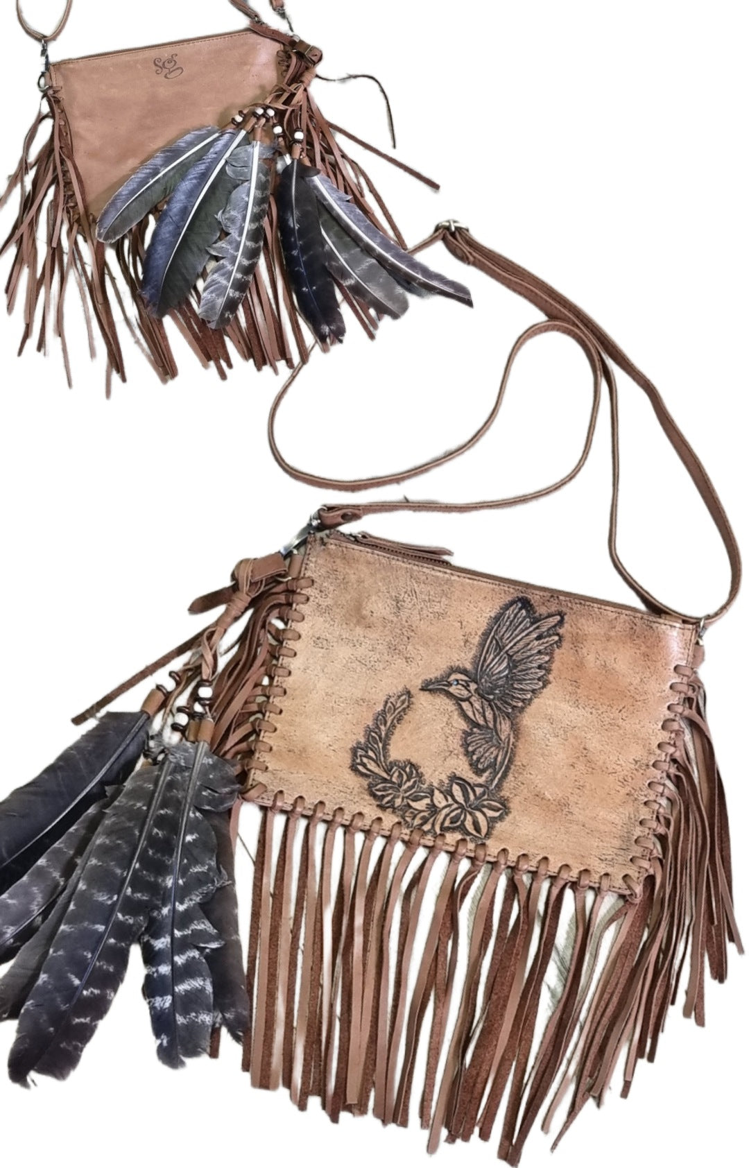 Leather Bag - Hummingbird - Black and Brown