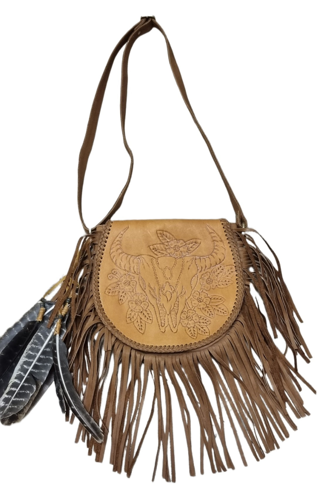 Leather Bag - Boho Cow - Tan