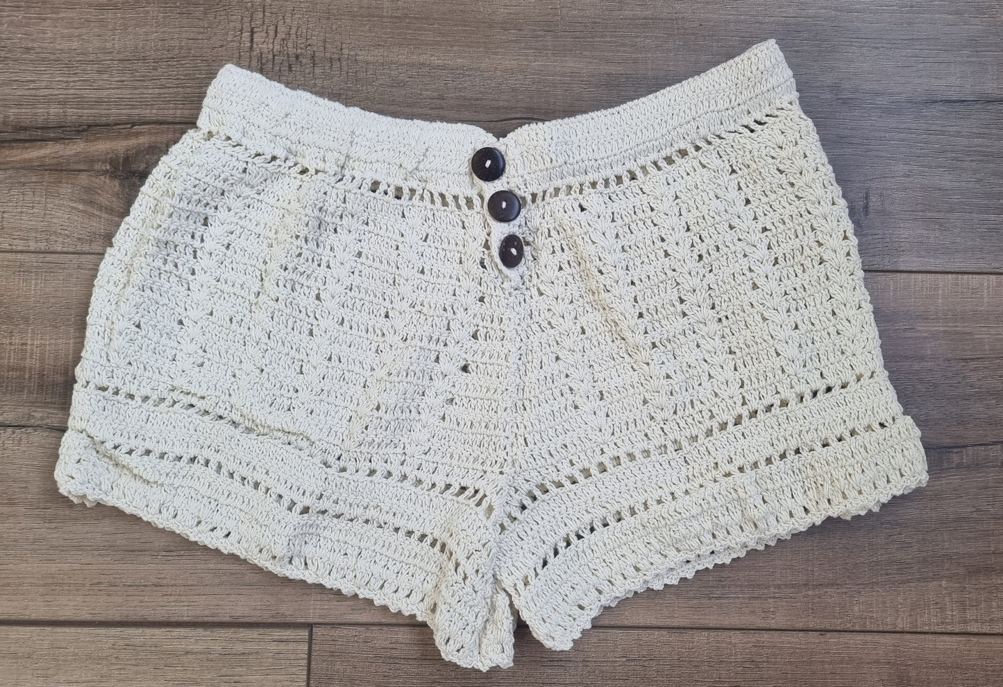 Crochet Shorts w/coco buttons