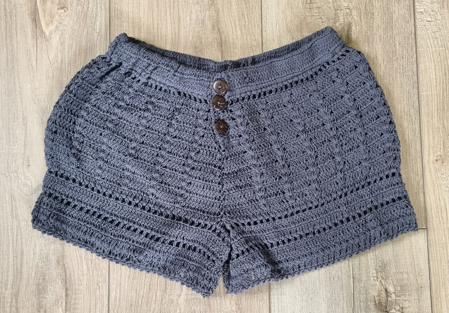 Crochet Shorts w/coco buttons