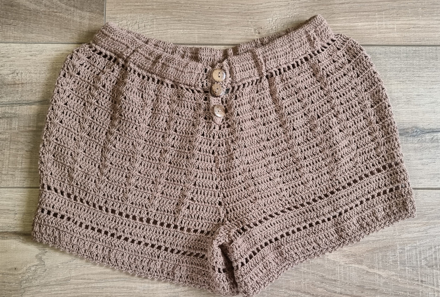 Crochet Shorts w/coco buttons