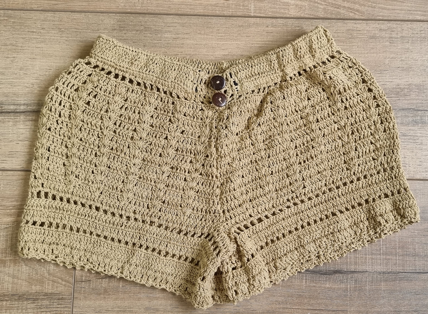 Crochet Shorts w/coco buttons