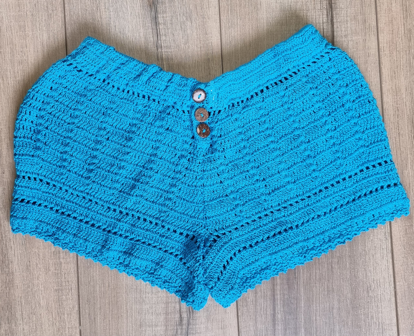 Crochet Shorts w/coco buttons