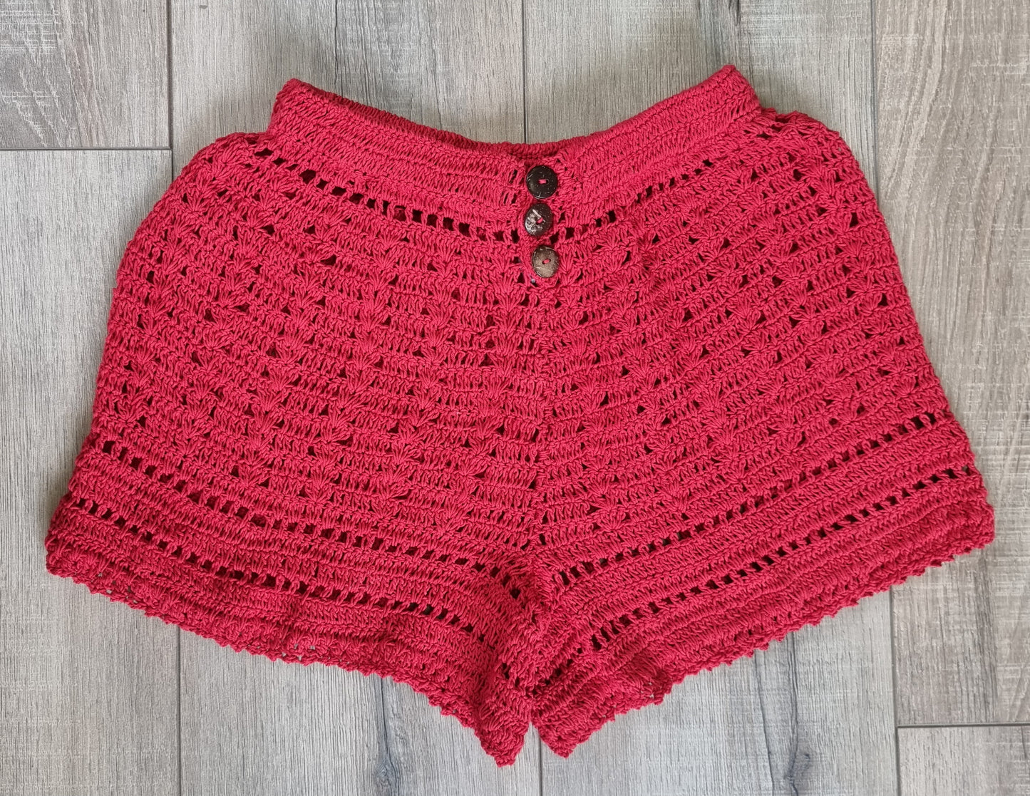 Crochet Shorts w/coco buttons