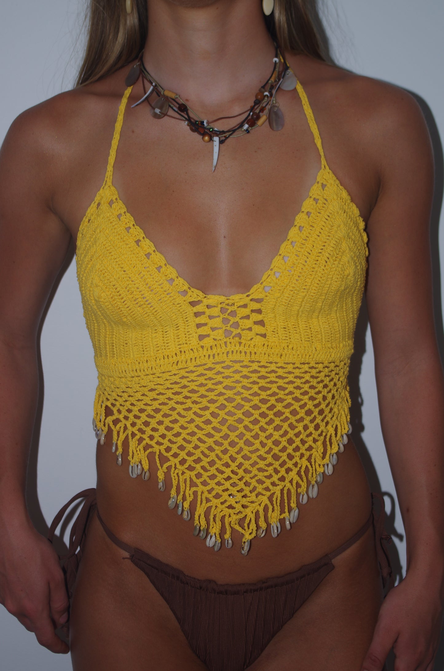 Crochet Tops V front w/shell