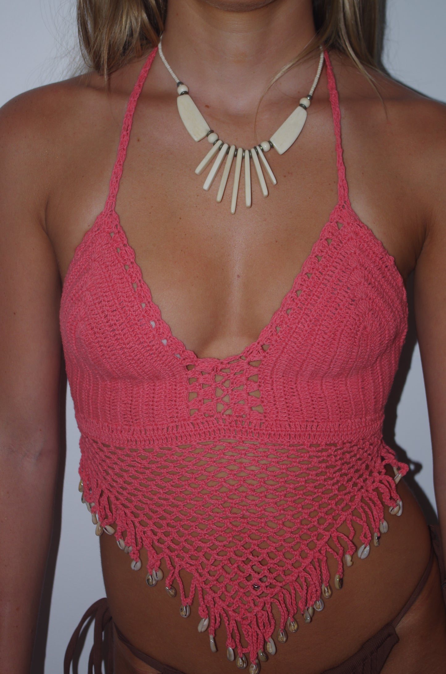 Crochet Tops V front w/shell